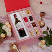 Wine With Chocolates Marshmallows Almonds N Cookies