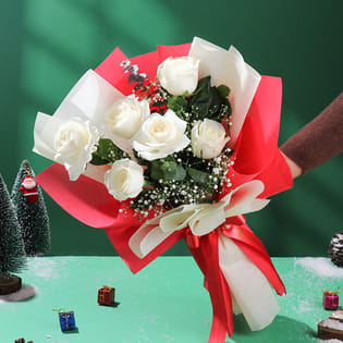 Winter Grace in White Roses