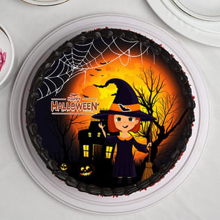 Witchful Creepy Photo Cake