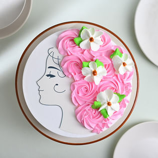 Graceful Mother Cake For Women's Day - Top View