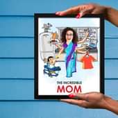 Wonder Mum Personalized Caricature