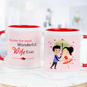 You are the most wonderful wife ever pink and red duotone mug