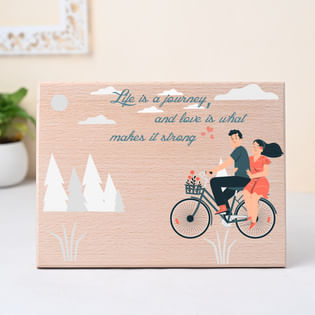 Travel Buddy Wooden Plank Printed Quote