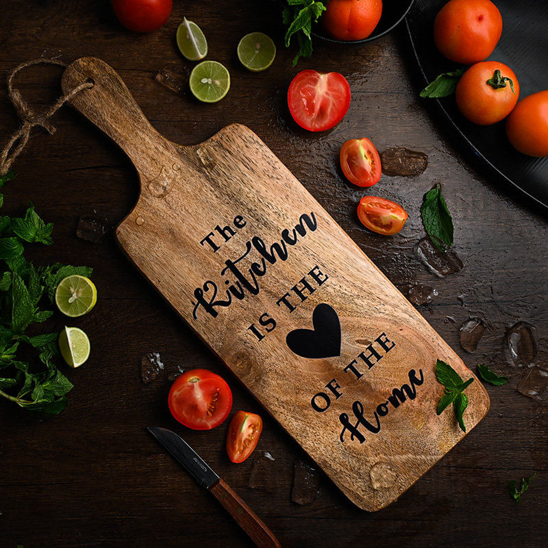 Wooden Chopping Board With Print Quote for Her/Him