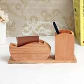 Wooden Desk Organiser Pen Stand with small classy