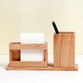 Wooden Pen Stand with small classy watch