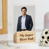 Wooden Photo Frame For Super Hero Dad