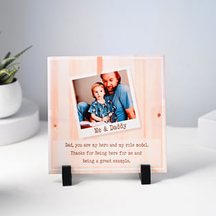 Wooden Tile Portrait Frame for Dad
