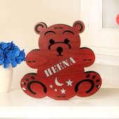 Personalised Wooden Teddy LED Night Lamp - A Perfect Gift for Wife on her Birthday