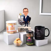 Fathers Day Combo Gift - Caricature With Gourmet