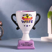 Worlds Greatest Wife White N Purple Trophy