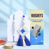Woven Stone Bhai Bhabhi Rakhis With Choco Bar