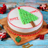 Christmas Tree Cream Cake