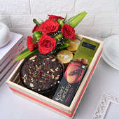 Xmas Plum Rose Cookies Candle Choco Hamper Online