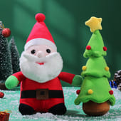Xmas Tree Plush N Santa Soft Toy Combo