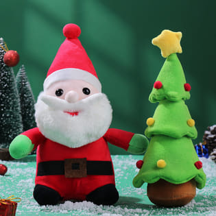 Xmas Tree Plush N Santa Soft Toy Combo