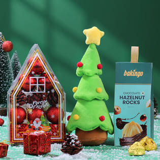 Xmas Tree Plushie With Decoration Box N Chocolates