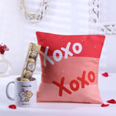 Xoxo Cushion With Be Mine Mug N Chocolate