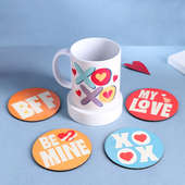 Xoxo Personalised Mug N Quirky Love Coasters Set