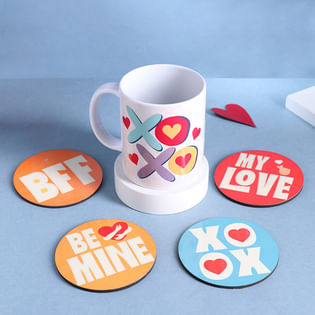 Xoxo Personalised Mug N Quirky Love Coasters Set