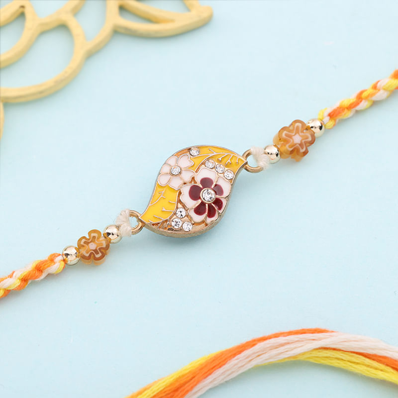 Yellow Floral Designer Rakhi