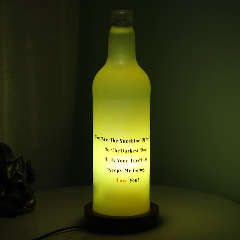 Yellow Personalised Lamp with Closer View