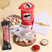 Yellow Lotus Rakhi N Treats Hamper