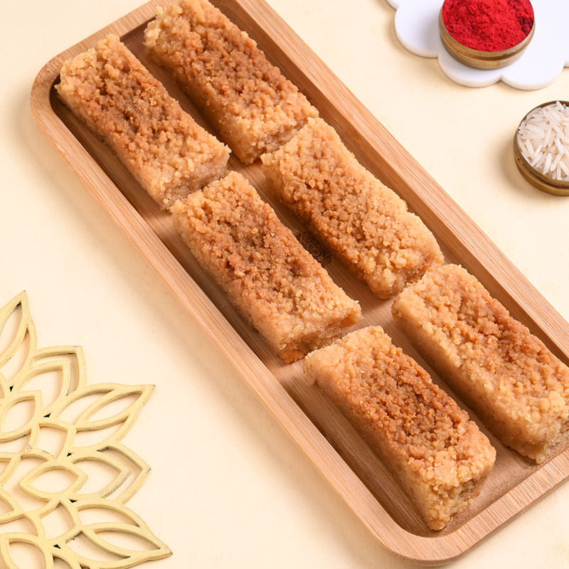 Lotus Charm Rakhi With Milk Cake