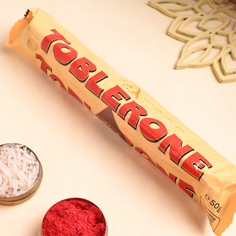 Yellow Lotus Rakhi With Toblerone