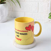 One Printed Yellow Ceramic Mug For Valentine