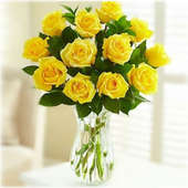 Order Yellow Roses Vase for Valentines Day