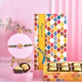 Yellow Stone Rakhi With Handmade Chocolates