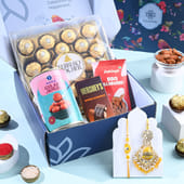 Yellow Stones Bhai Bhabhi Rakhis N Treats Hamper