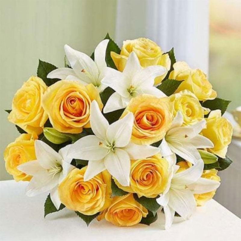Yellow White Arrangement