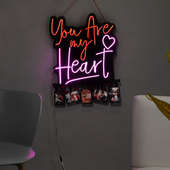 You Are My Heart Personalised Neon Sign With Photos