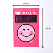 You Make Me Blush Valentine Greeting Card Back View