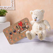Teddy bear plush toy with Smiley Card