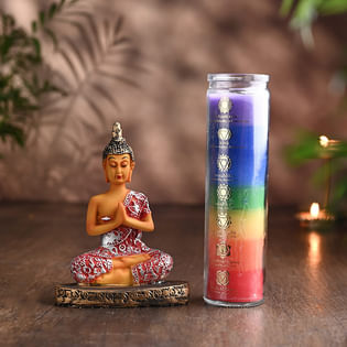 Zen Harmony Candle N Buddha Duo New Year Gift Hamper